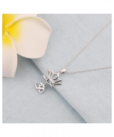 Yoga Lotus Flower Aum Om Ohm Sanskrit Symbol Pendant Necklace Spiritual Jewelry Gift For Yogi Yoga Lover Lotus Om necklace $9...