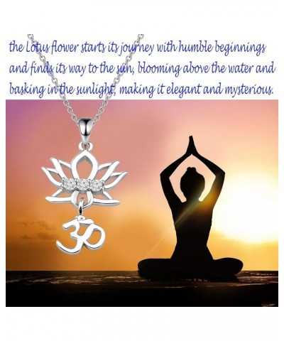 Yoga Lotus Flower Aum Om Ohm Sanskrit Symbol Pendant Necklace Spiritual Jewelry Gift For Yogi Yoga Lover Lotus Om necklace $9...