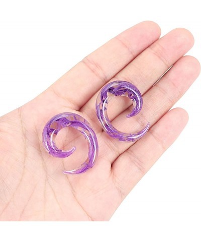 2pcs Glass Ear Tapers Plugs Handmade Hanger Ear Gauges Spiral Snail Ear Stretchers Piercing Jewelry 8g-00g A: Purple 2g(6mm) ...