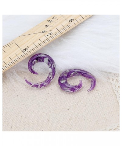 2pcs Glass Ear Tapers Plugs Handmade Hanger Ear Gauges Spiral Snail Ear Stretchers Piercing Jewelry 8g-00g A: Purple 2g(6mm) ...