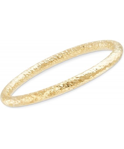 Italian 18kt Yellow Gold Over Sterling Silver Hammered Bangle Bracelet. 8.5 inches $44.37 Bracelets