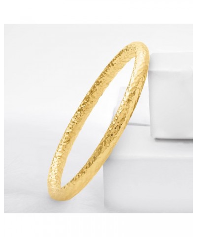 Italian 18kt Yellow Gold Over Sterling Silver Hammered Bangle Bracelet. 8.5 inches $44.37 Bracelets