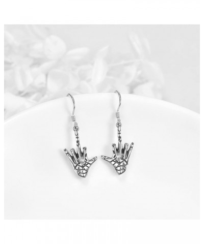 Gothic Snake Sword/Skeleton Cat/Uterus/Hand/Skull Sword Earrings Sterling Silver Drop Gothic Jewelry Gifts for Girls Women Ha...