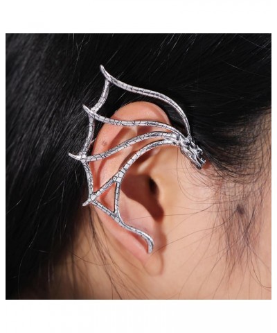 Gothic Dragon Ear Cuff 1pcs Retro Silver Punk Hip Hop Stainless Steel Snake Dragon Cuff Earring Cartilage Climber Ear Wrap Ea...