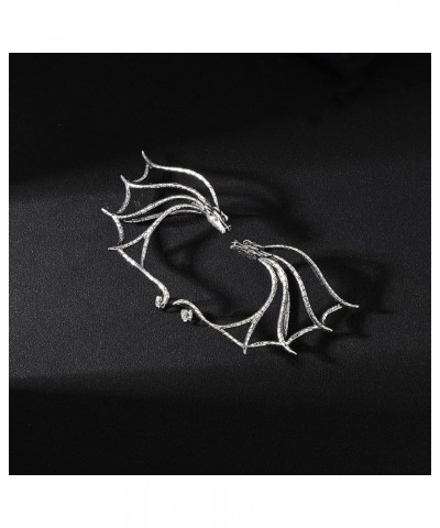 Gothic Dragon Ear Cuff 1pcs Retro Silver Punk Hip Hop Stainless Steel Snake Dragon Cuff Earring Cartilage Climber Ear Wrap Ea...