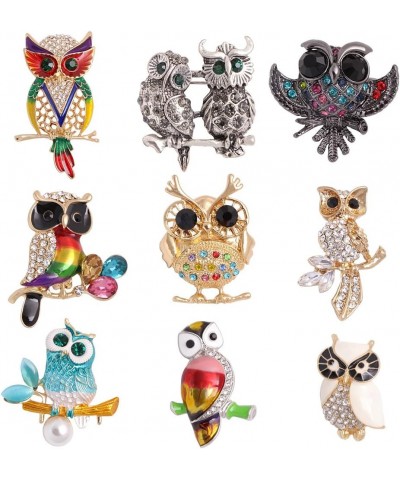 Owl Brooch Pins for Women Men Crystal Rhinestone Brooch Pin Lapel Brooches Bird Fashion Brooch Pin Jewelry for Wedding Party ...