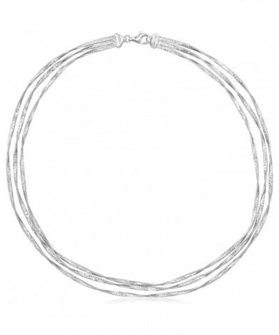 Italian Sterling Silver 3-Strand Twisted Omega Necklace 20.0 Inches $87.30 Necklaces