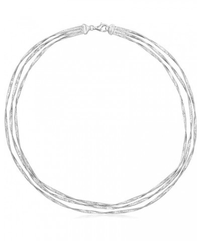 Italian Sterling Silver 3-Strand Twisted Omega Necklace 20.0 Inches $87.30 Necklaces