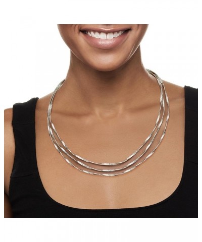 Italian Sterling Silver 3-Strand Twisted Omega Necklace 20.0 Inches $87.30 Necklaces