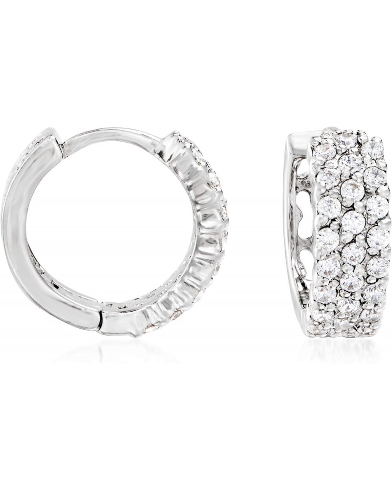 0.70 ct. t.w. CZ Triple-Row Huggie Hoop Earrings in Sterling Silver $35.52 Earrings