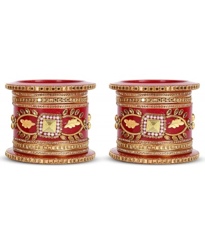 Designer Stone Chura Base Glittery Design Embroidery Fashion Designing Plastic Bridal Dulhan Rajasthani Bangle For Women, 2.4...