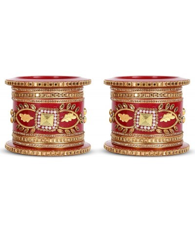 Designer Stone Chura Base Glittery Design Embroidery Fashion Designing Plastic Bridal Dulhan Rajasthani Bangle For Women, 2.4...