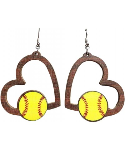 Sports Game Basketball Baseball Wooden Earrings Leopard Print Round Football Volleyball Earrings Holiday Fans Players Jewelry...