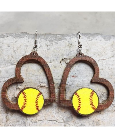 Sports Game Basketball Baseball Wooden Earrings Leopard Print Round Football Volleyball Earrings Holiday Fans Players Jewelry...