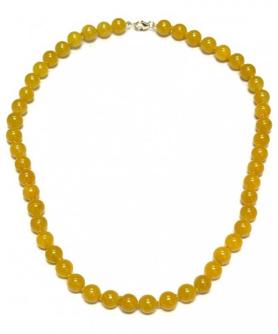 14K Yellow Gold 8mm Round Jade Necklace 22" Yellow $83.93 Necklaces