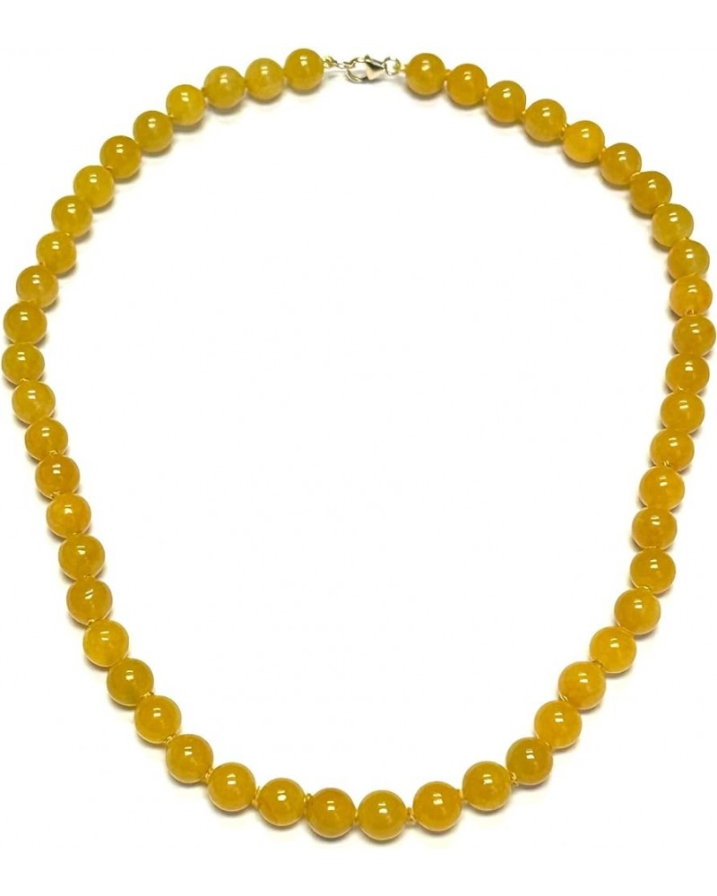 14K Yellow Gold 8mm Round Jade Necklace 22" Yellow $83.93 Necklaces