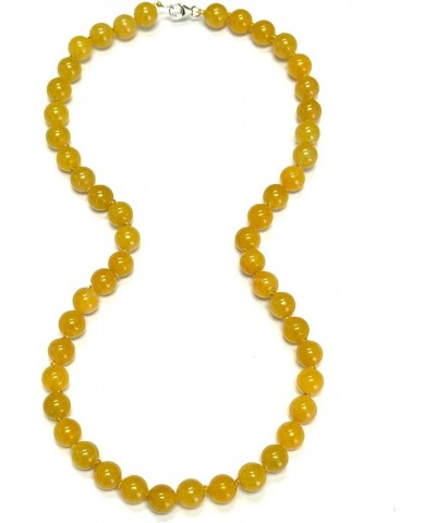 14K Yellow Gold 8mm Round Jade Necklace 22" Yellow $83.93 Necklaces