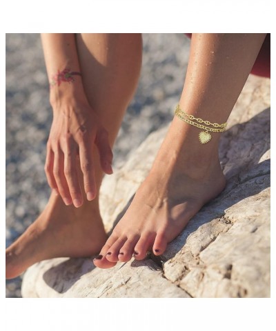 Initial Anklet for Women Gold Anklets with Initials Angel Number Ankle Bracelet Adjustable Gold Chain Ankle Bracelets Summer ...