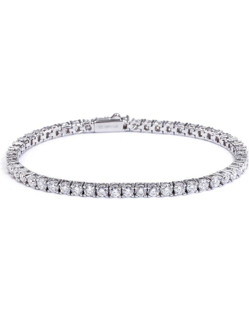 Moissanite Classic Tennis Bracelet| 18K White Gold Plated in 925 Silver | Gold Bracelets for Women | Size 6.5-7 Inch 5mm mois...