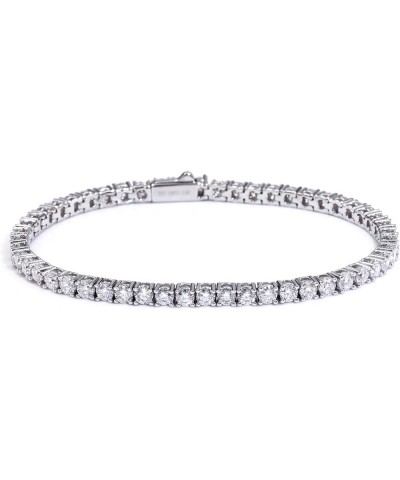 Moissanite Classic Tennis Bracelet| 18K White Gold Plated in 925 Silver | Gold Bracelets for Women | Size 6.5-7 Inch 5mm mois...