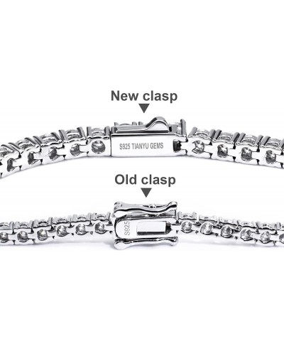 Moissanite Classic Tennis Bracelet| 18K White Gold Plated in 925 Silver | Gold Bracelets for Women | Size 6.5-7 Inch 5mm mois...