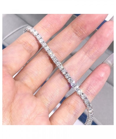 Moissanite Classic Tennis Bracelet| 18K White Gold Plated in 925 Silver | Gold Bracelets for Women | Size 6.5-7 Inch 5mm mois...