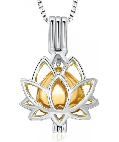 Necklace Urn lotus flower Cremation Jewelry for Ashes with Built-in Urn Jar Urn Necklace for Ashes Stainless Steel Ashes Neck...