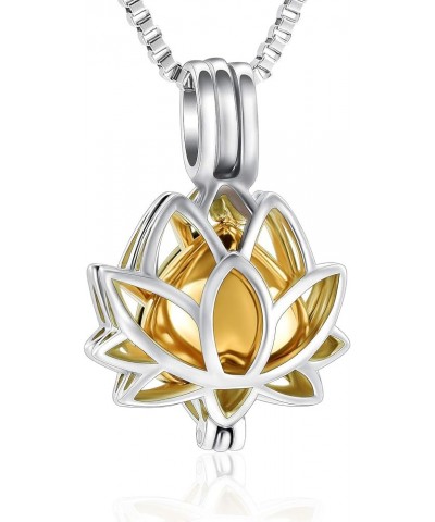 Necklace Urn lotus flower Cremation Jewelry for Ashes with Built-in Urn Jar Urn Necklace for Ashes Stainless Steel Ashes Neck...