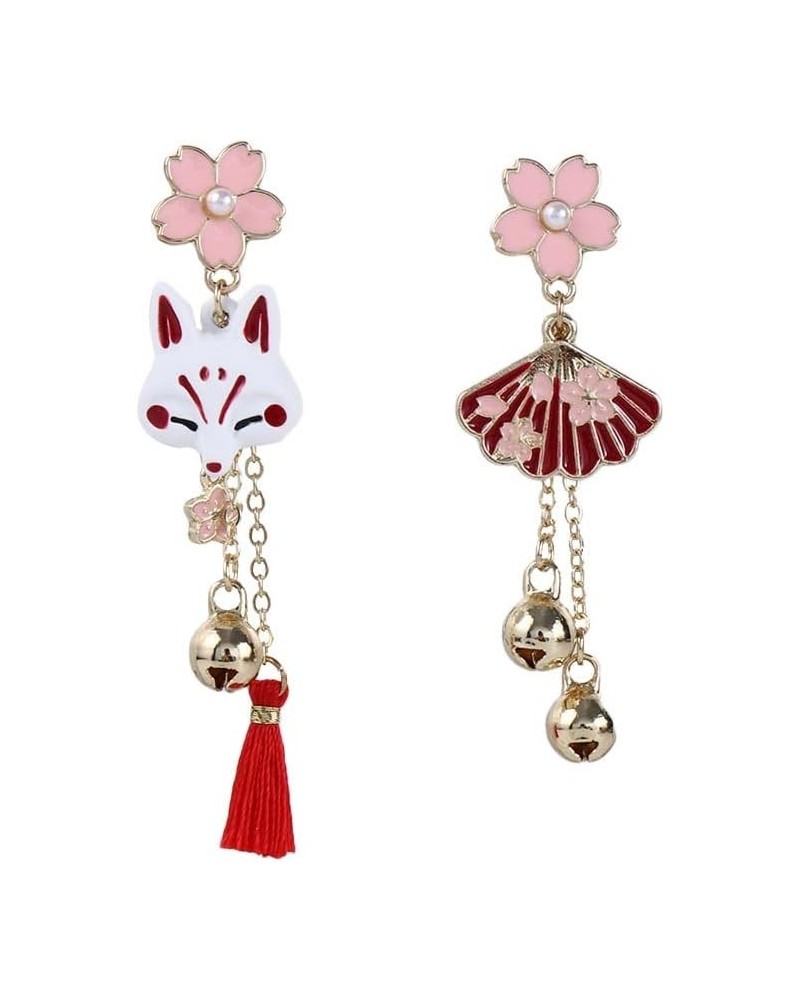 Women Stud Earrings Cute Sweet Chinese Temperament Tassel Pendent Japanese Sakura Flower Drop Earrings(A) A $8.69 Earrings