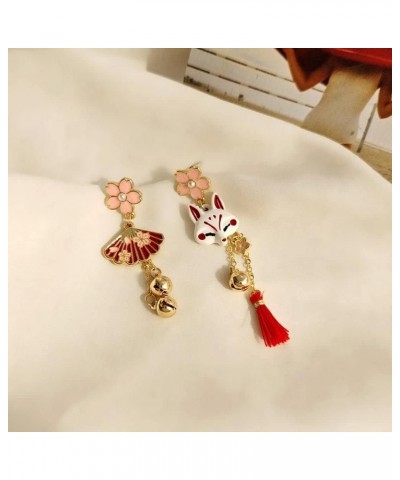 Women Stud Earrings Cute Sweet Chinese Temperament Tassel Pendent Japanese Sakura Flower Drop Earrings(A) A $8.69 Earrings