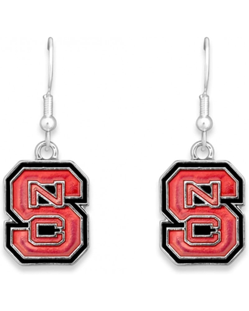 40032 NC State Silver Tone Fishhook Earrings with an Iridescent Team Charm $13.79 Earrings