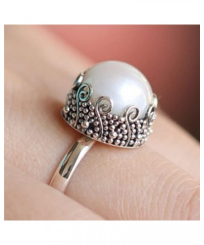 925 Sterling Silver Retro Tentacle Pearl Ring Handmade Polishing Exquisite Shiny Trinket Creative Unique Novel Design Harmoni...