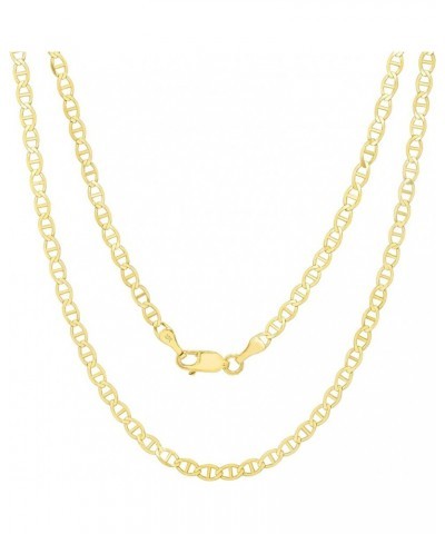 10k Yellow Gold Solid 3mm Anchor Mariner Link Chain Pendant Necklace, Womens Mens Jewelry 16" 18" 20" 22" 24" 26" 28" 30 24 $...