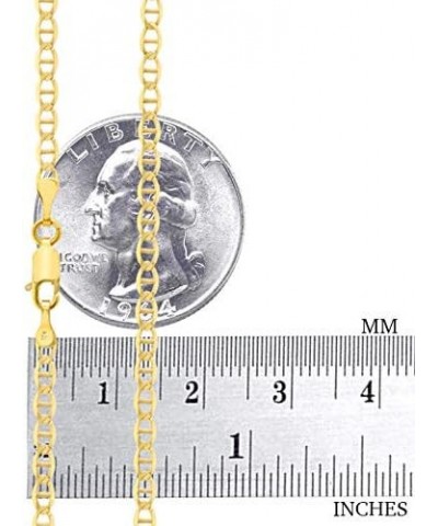 10k Yellow Gold Solid 3mm Anchor Mariner Link Chain Pendant Necklace, Womens Mens Jewelry 16" 18" 20" 22" 24" 26" 28" 30 24 $...