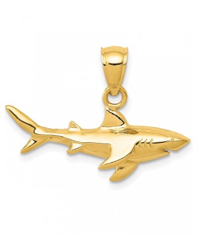 10K Yellow Gold Shark Pendant Charm (18mm x 24mm) $52.20 Pendants