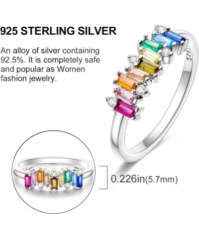 925 Sterling Silver Ring for Women Stackable Eternity Non Tarnish Cute Band Rings for Teen Girls Size 6-9 Red $10.12 Rings