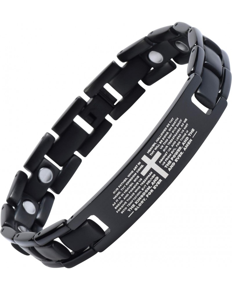 Lord's Prayer Bracelet Scripture Pure Titanium Magnetic Therapy Adjustable $19.18 Bracelets