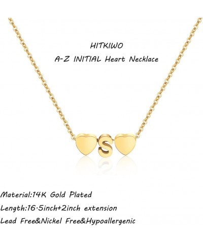 Gold Initial Heart Necklaces for Women Girls, Dainty Gold Letter Necklace Tiny A-Z Pendant Choker Necklace Trendy Cute Person...