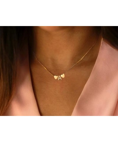 Gold Initial Heart Necklaces for Women Girls, Dainty Gold Letter Necklace Tiny A-Z Pendant Choker Necklace Trendy Cute Person...