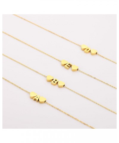 Gold Initial Heart Necklaces for Women Girls, Dainty Gold Letter Necklace Tiny A-Z Pendant Choker Necklace Trendy Cute Person...