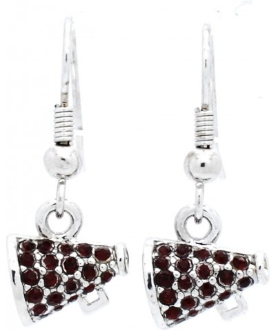 MEGAPHONE EARRINGS - DANGLE - CHEER EARRINGS MAROON $11.59 Earrings