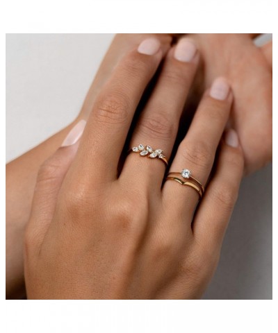 Stackable Gold Rings for Women, Dainty 14K Gold Plated Cubic Zirconia Stacking Rings Cute Thin Gold Ring Set Simple Wedding R...