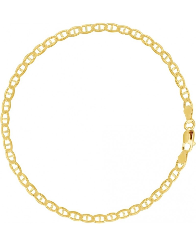 10k Yellow Gold Mariner Link Foot Chain Anklet, Bracelet, or Chain Necklace (3.2mm) 7.0 Inches $68.47 Anklets