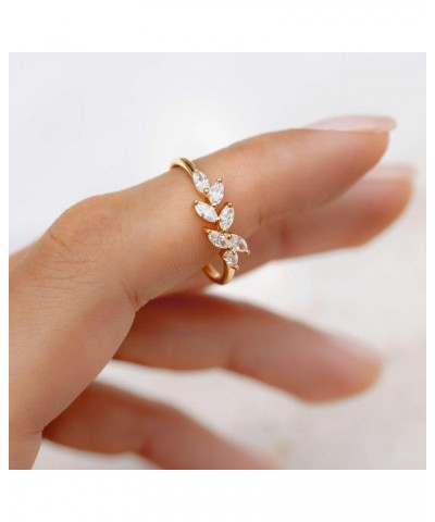 Stackable Gold Rings for Women, Dainty 14K Gold Plated Cubic Zirconia Stacking Rings Cute Thin Gold Ring Set Simple Wedding R...