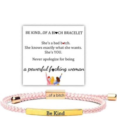 Be Kind of a Bitch Tube Bracelet, Adjustable Braided Rope Handmade Engraved Inspirational Bracelet Stainless Steel Best Bitch...