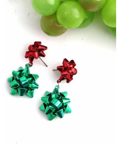 Christmas Bow Earrings for Women Holiday Xmas Bow Earrings Gold Plated Knot Bow Dangle Drop Earrings Christmas Stud Rarrings ...