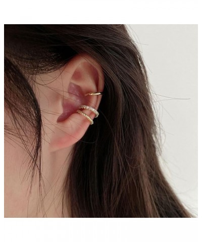 Ear Cuff Earrings for Women Cubic Zirconia Hoop Huggie Ear Cuffs for Women Non Piercing for Girls A-Gold $8.84 Earrings