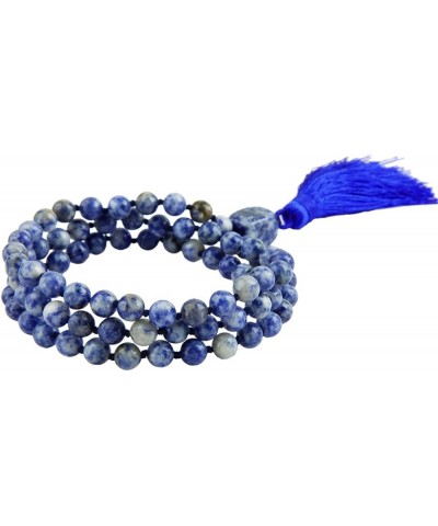 Gemstone Mala Healing Crystal Beads Necklace, Tassel Meditation Yoga Bracelet, Boho Statement Long Chain Sodalite $10.80 Brac...