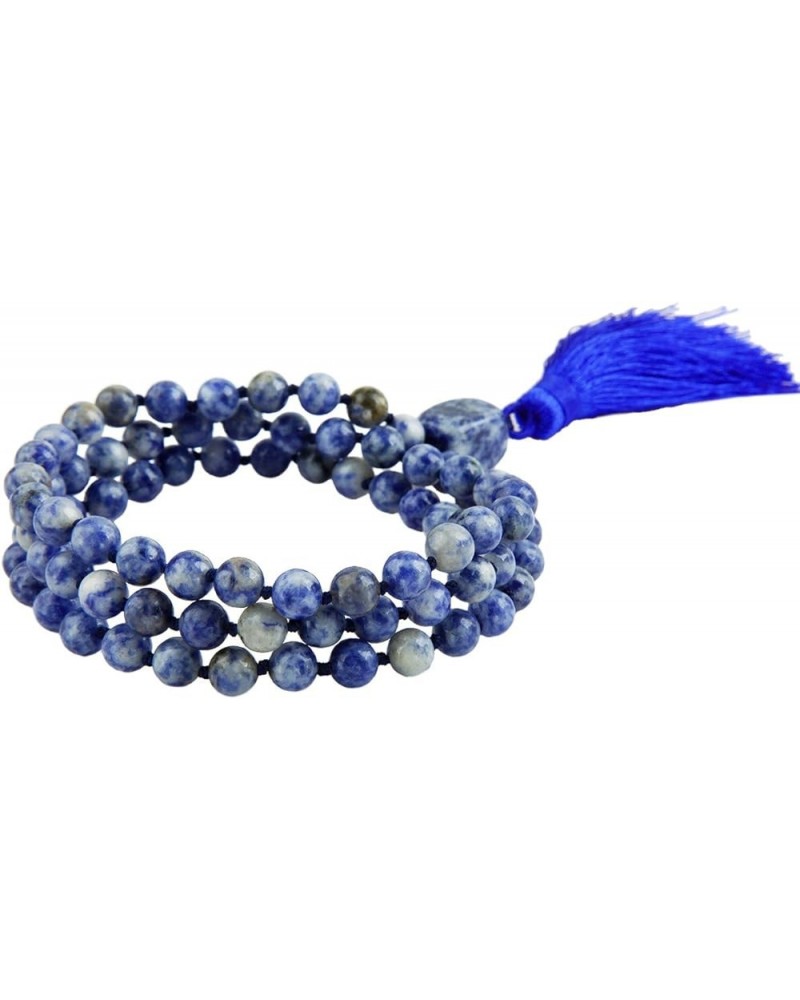 Gemstone Mala Healing Crystal Beads Necklace, Tassel Meditation Yoga Bracelet, Boho Statement Long Chain Sodalite $10.80 Brac...