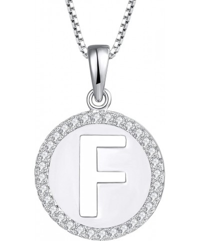 Initial Necklace for Women Teen girls 925 Sterling Silver Letter A-Z Pendant 26 Alphabet Jewelry F $22.94 Necklaces